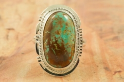 Genuine Pilot Mountain Turquoise Sterling Silver Navajo Ring